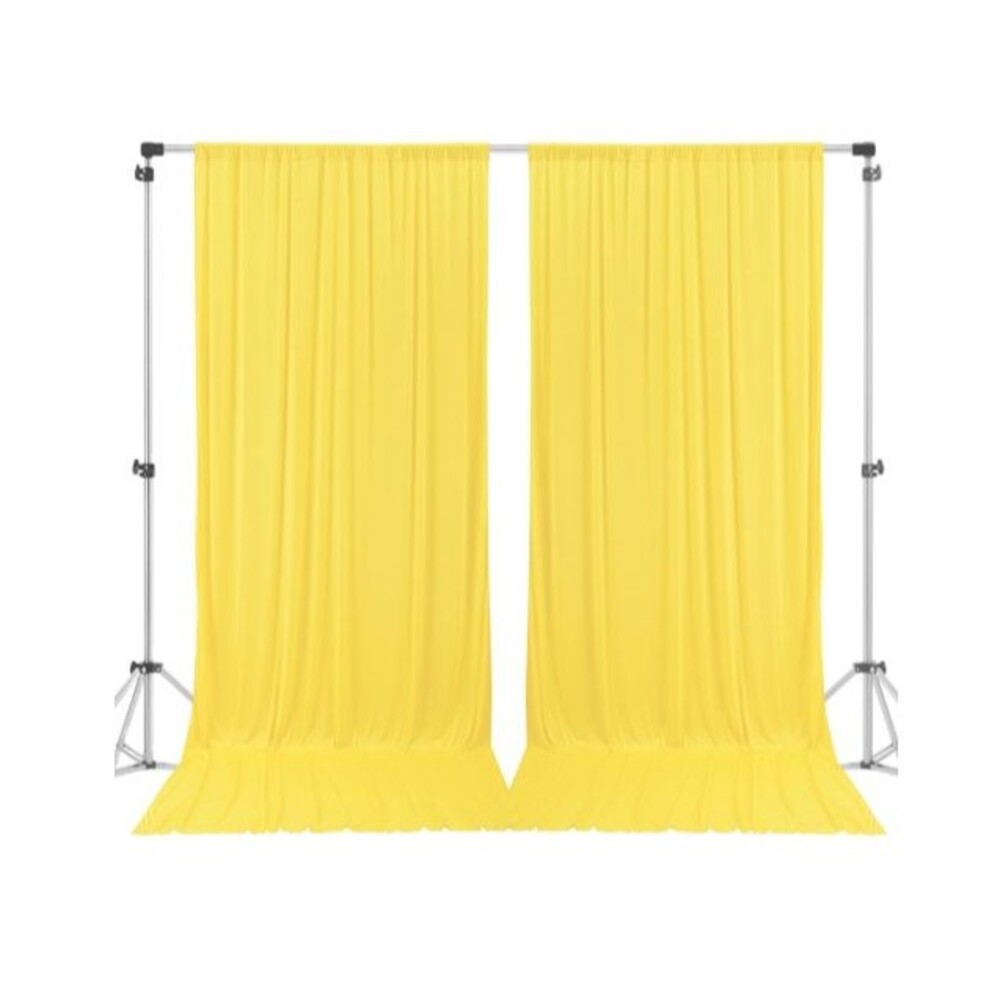 10 X 8 Feet  Polyester Backdrop Drapes Curtains Panels with Rod Pockets Yellow